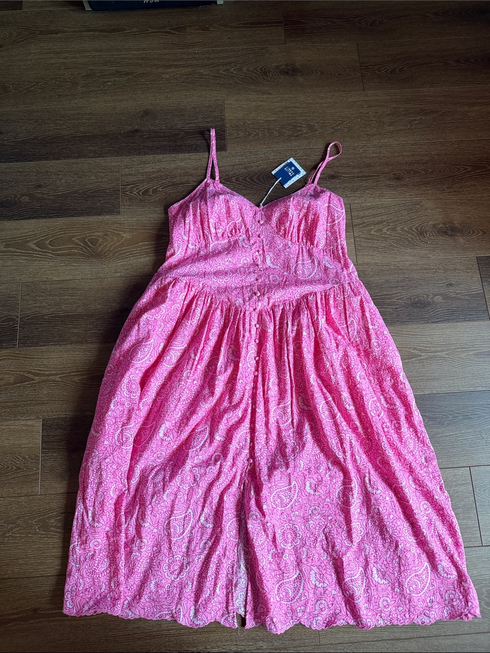 Roller Rabbit Pink Paisley Spaghetti-Strap Midi Dress